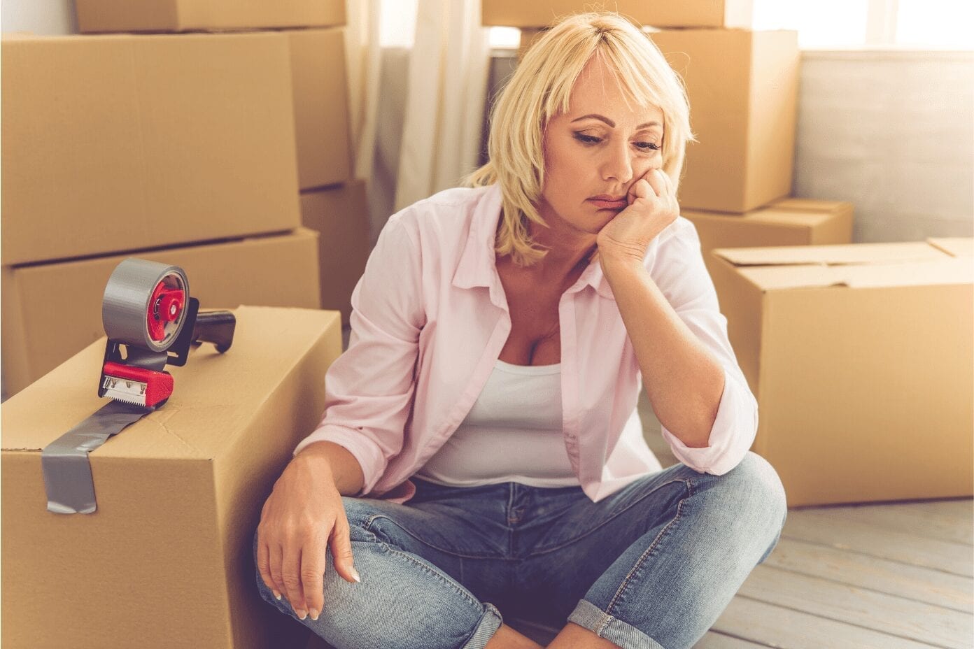 women frustrated with moving