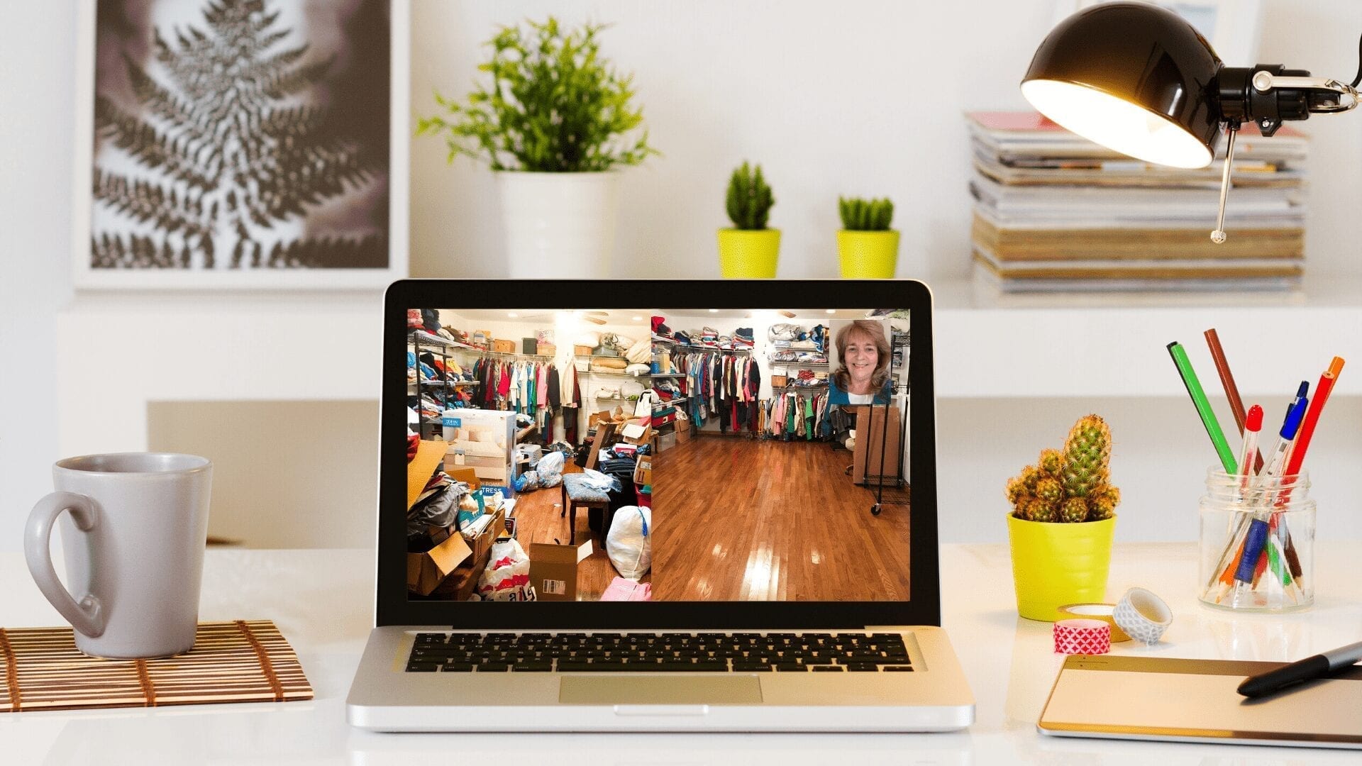 virtual organizing benefits on laptop