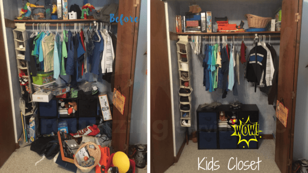 Kids closet organized