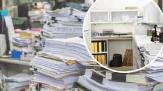 office paper decluttered and organized