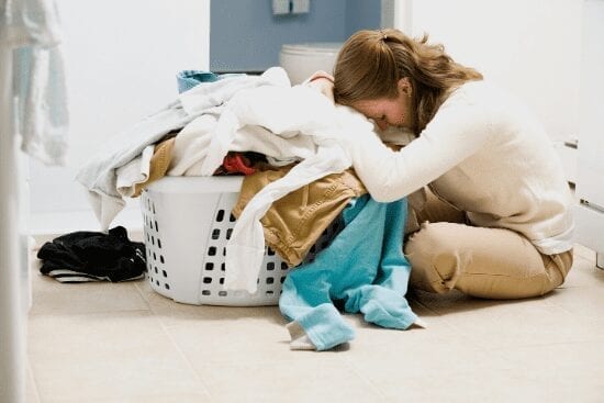 women overwhelmed by clutter