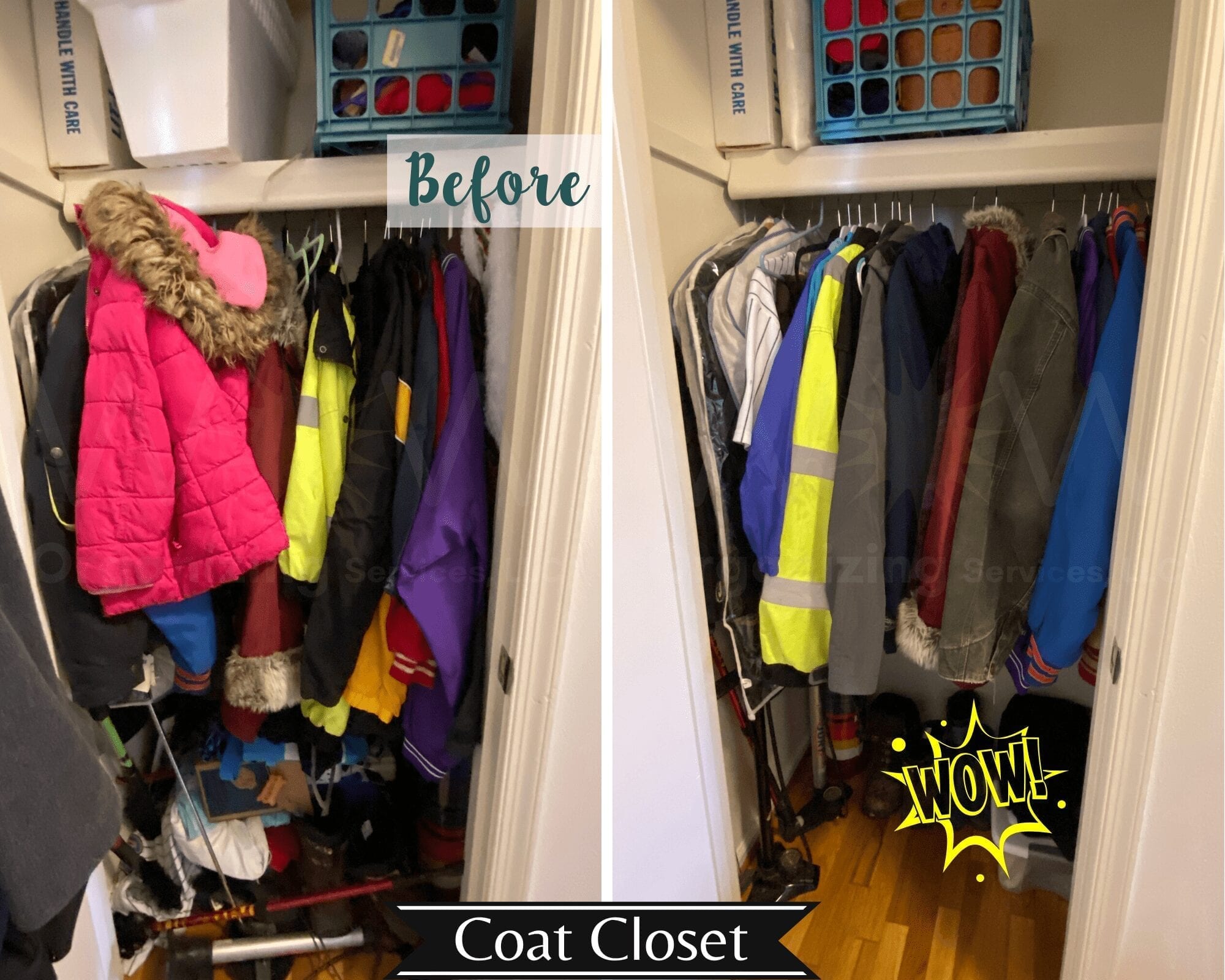 coat closet organized