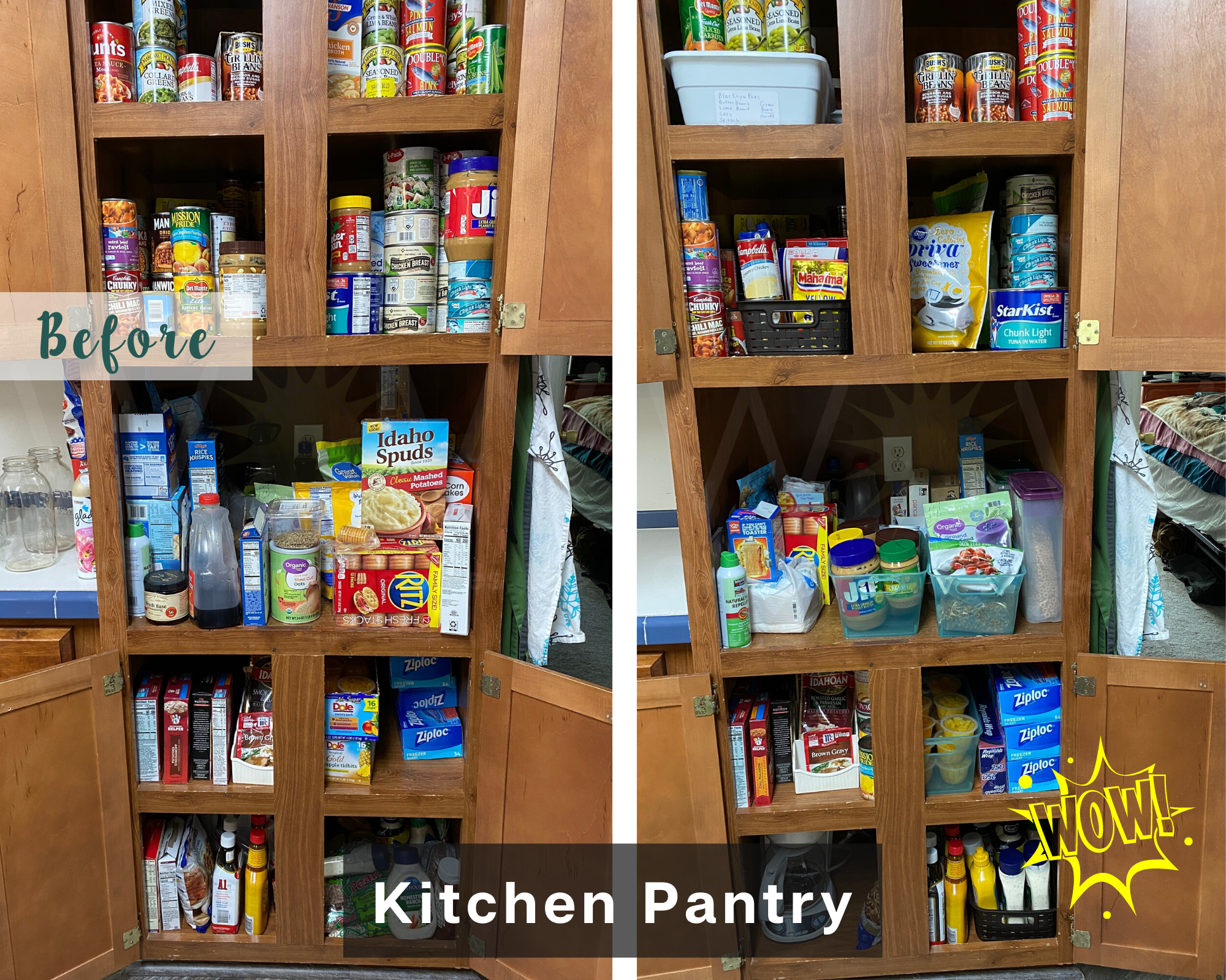 Kitchen pantry organized