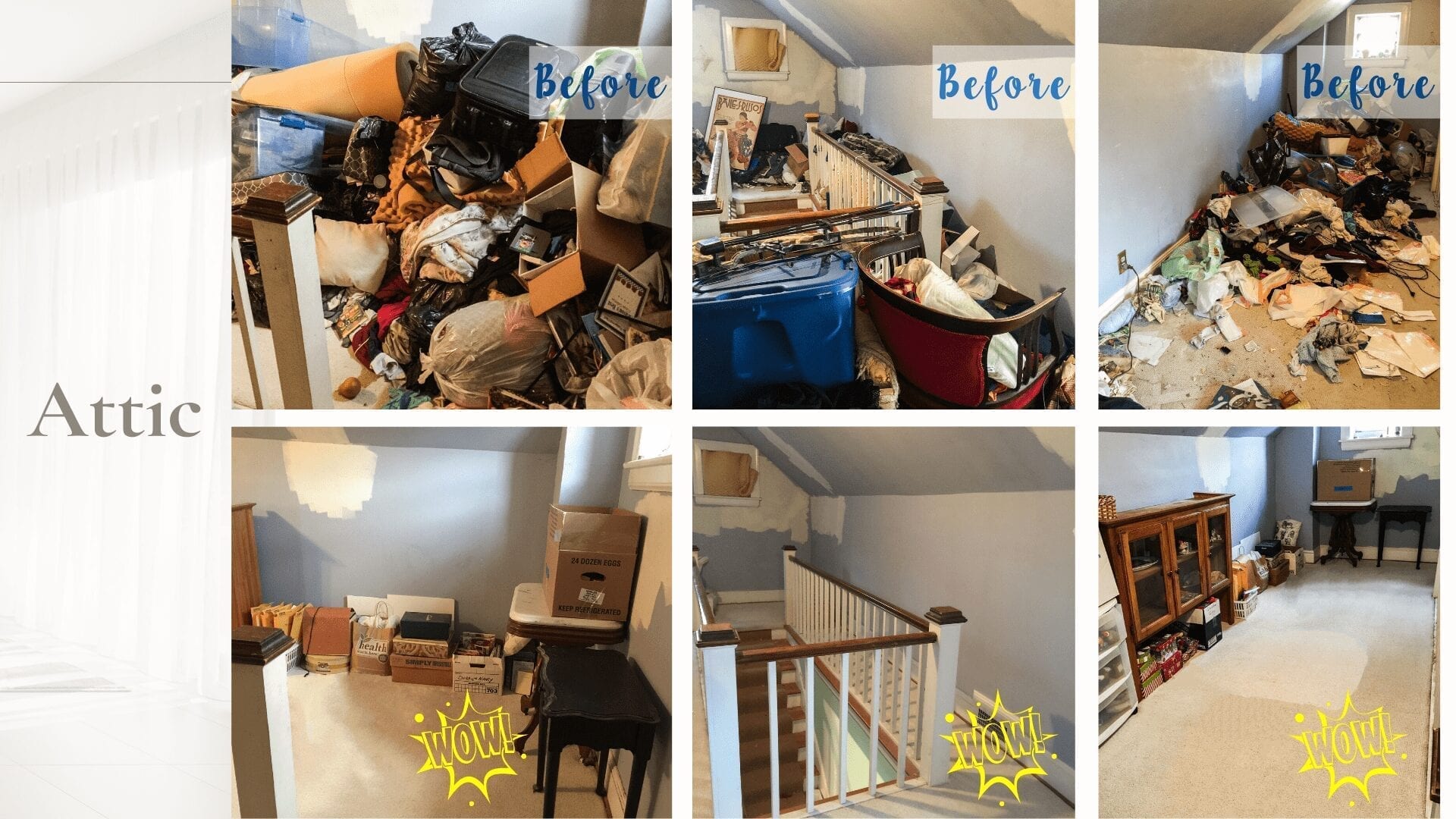 home attic before and after organization