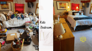 kids bedroom declutterd and organized