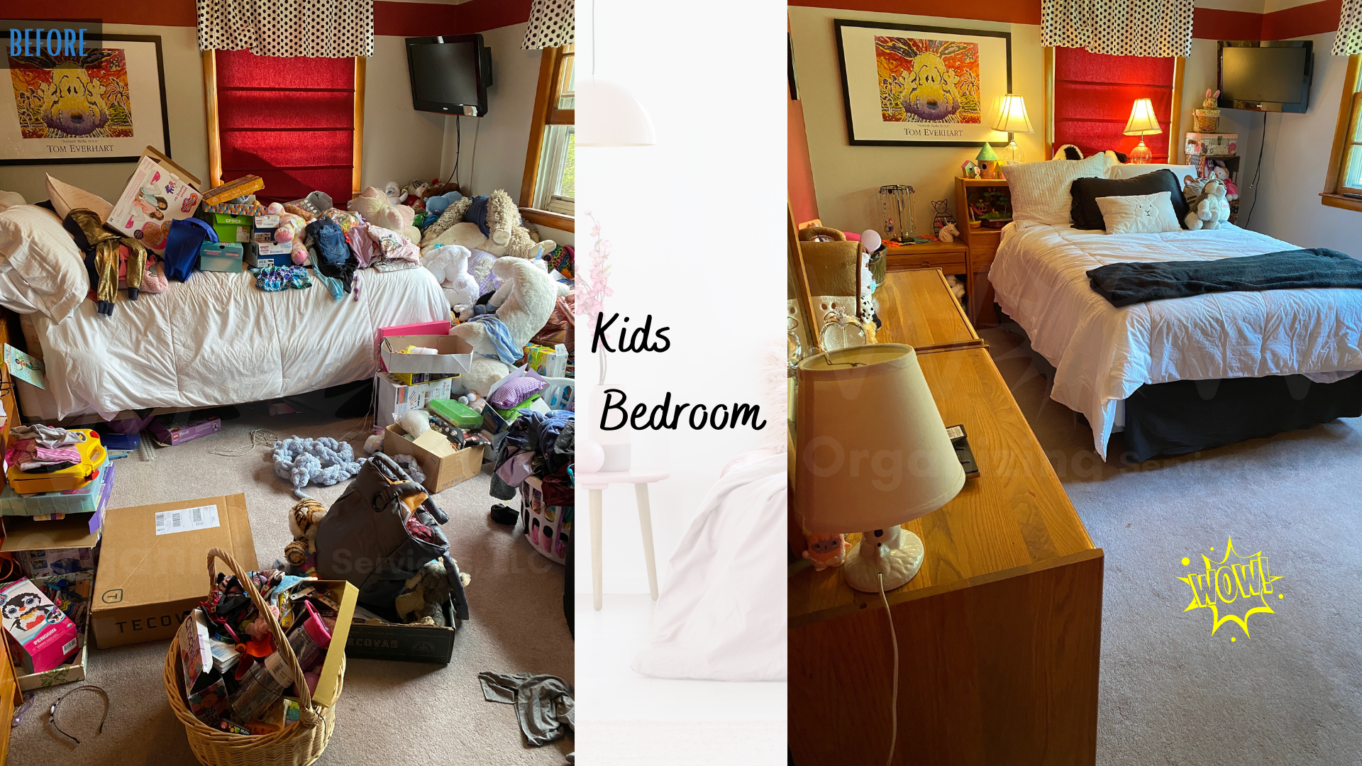 kids bedroom declutterd and organized