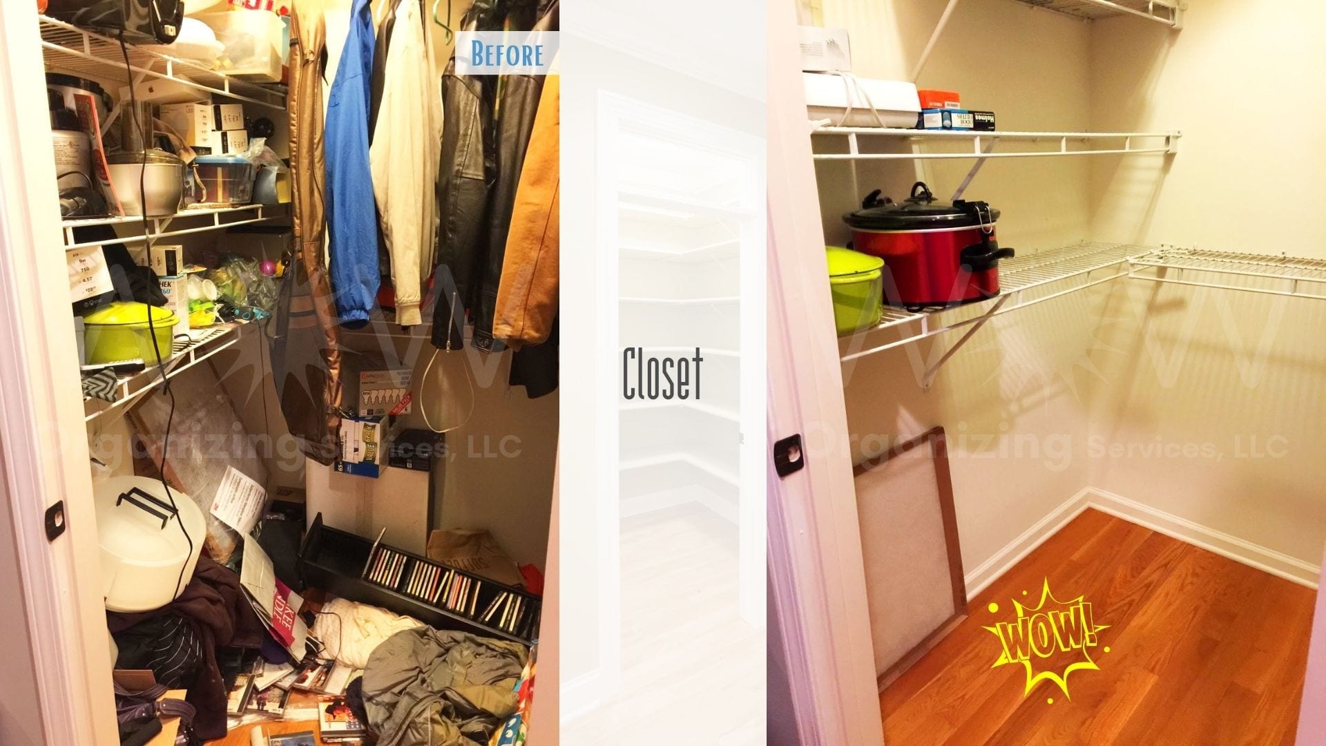 closet decluttered and reorganized