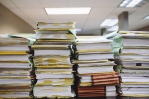 A stack of files