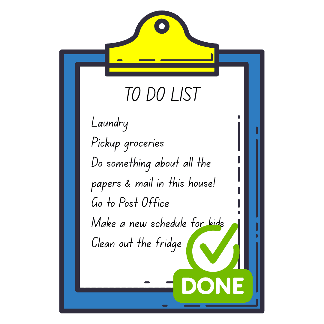 a list of tasks on a to-do list, marked done
