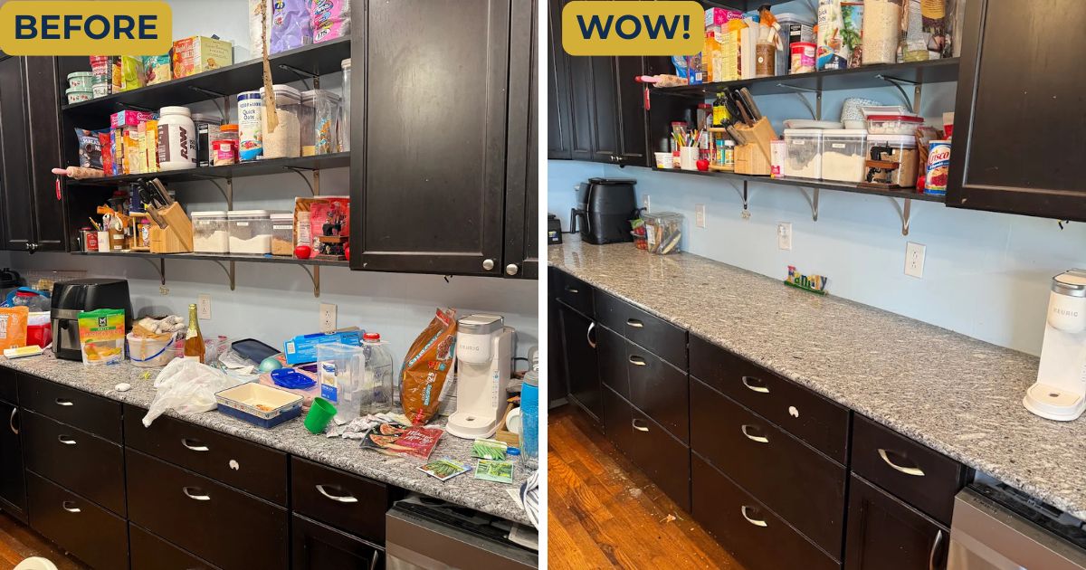 Bright, orderly kitchen counter