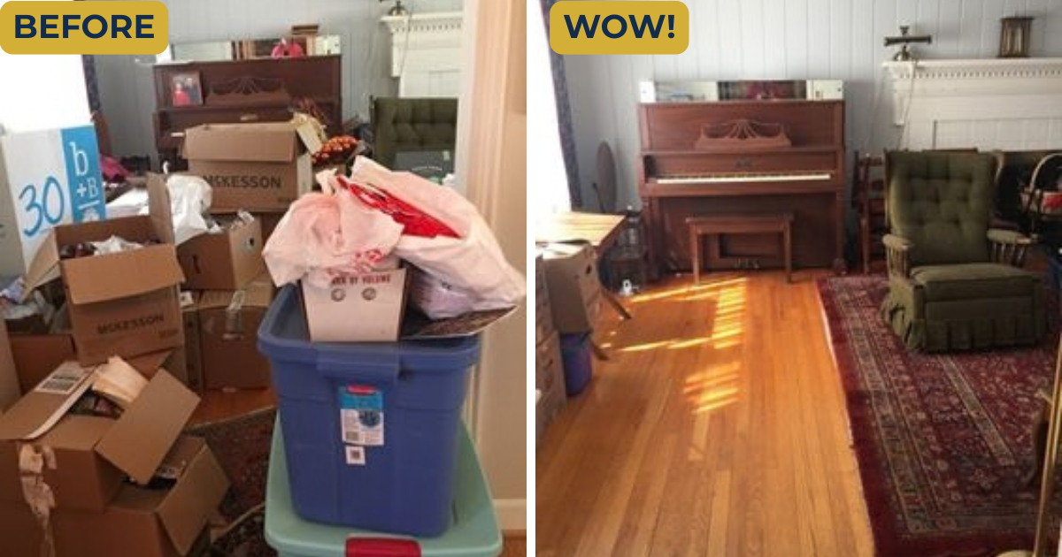 family room declutter organizing
